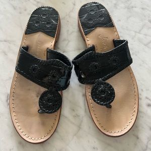 Jack Rogers black crocodile patent leather size 7